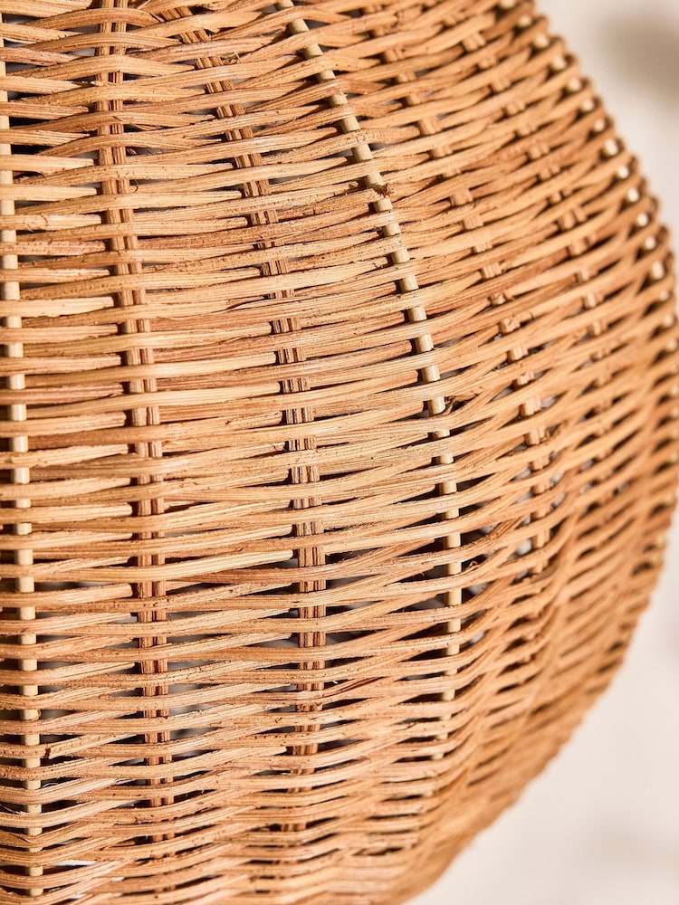 Dibor Natural Roscoe Rattan Round Easy Fit Ceiling Shade - Image 5 of 5