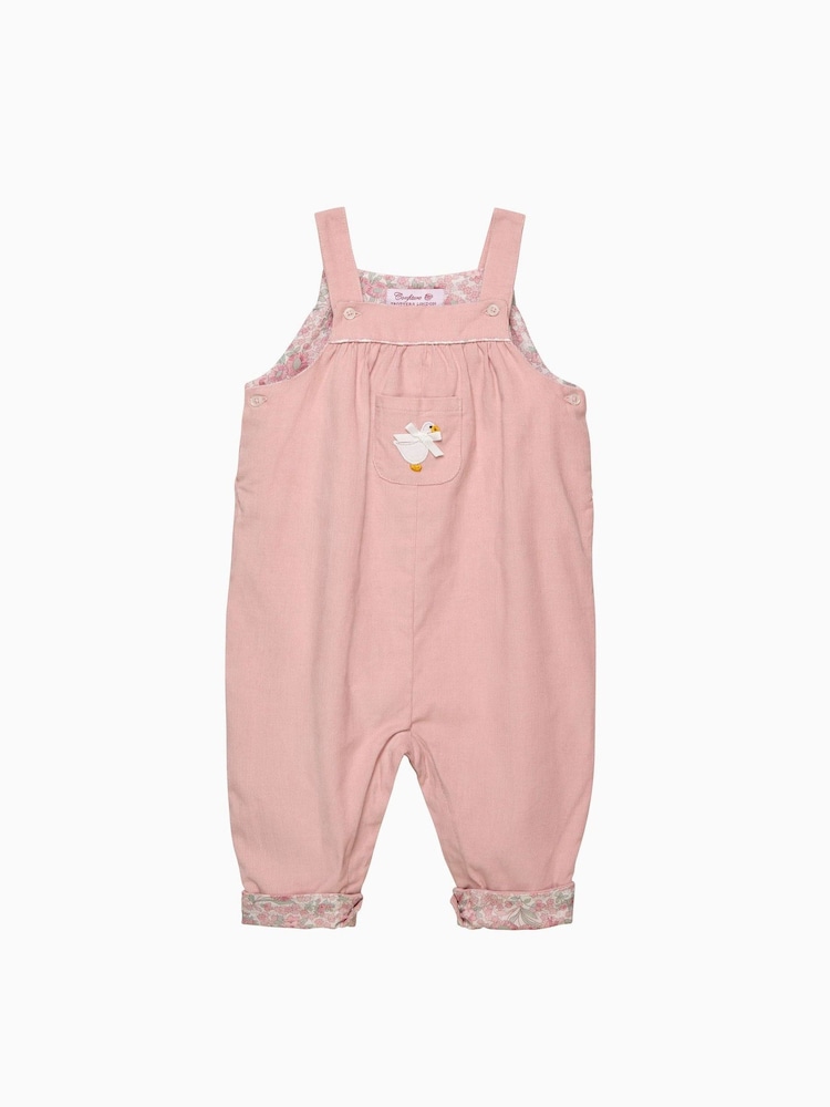 Trotters London Pink Cord Duck Applique Dungarees - Bild 1 von 2