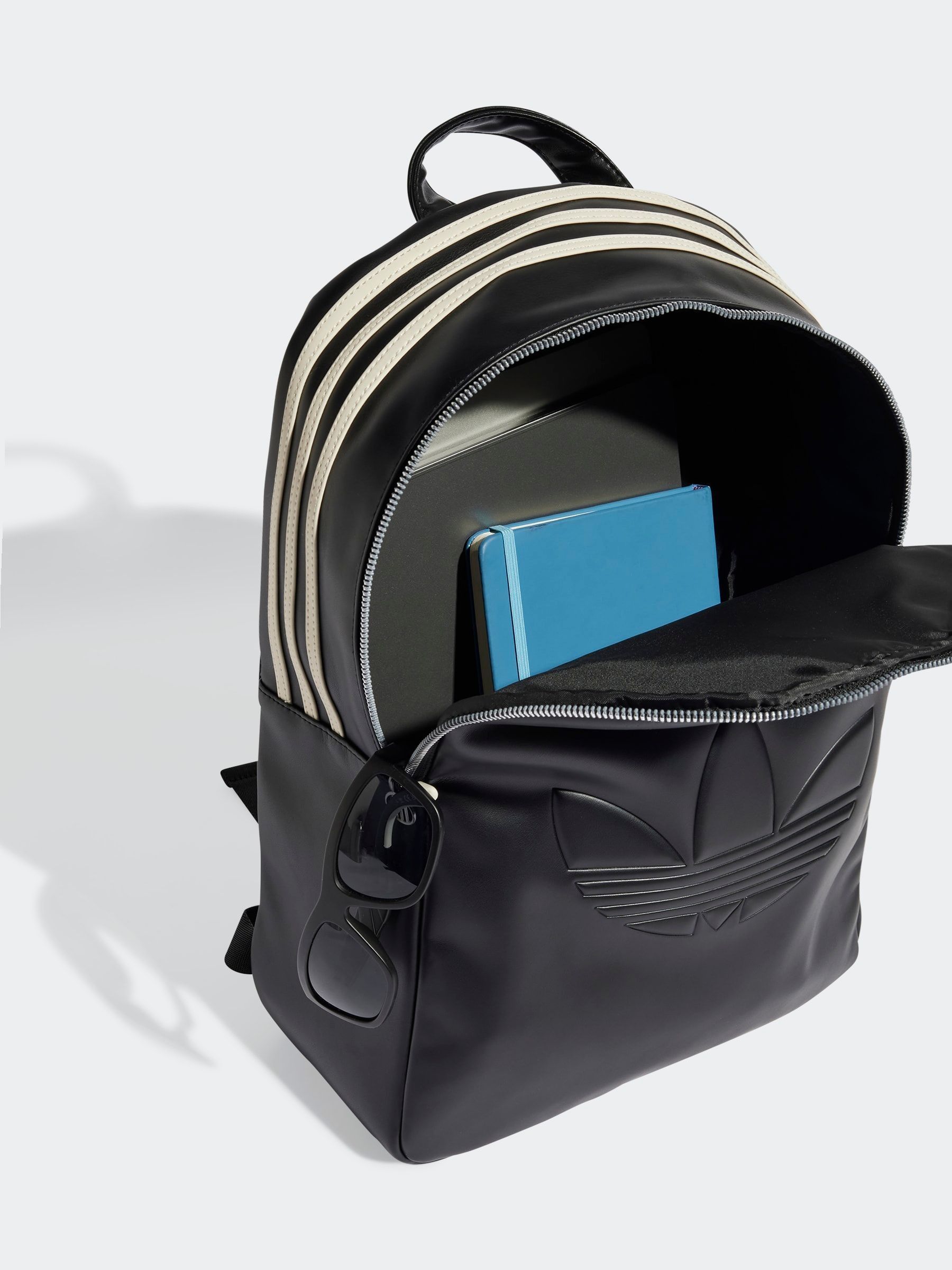 Buy adidas Originals Black Polyurethane Outline Trefoil Backpack