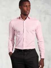 Brook Taverner Pink Royal Oxford Double Cuff Cotton Shirt - Image 1 of 3