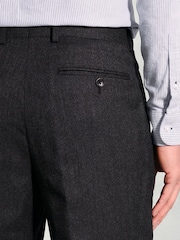 Brook Taverner Grey Single Pleat Turn-Up Wool Trousers - Image 3 of 4