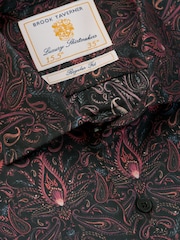 Brook Taverner Red Ornate Paisley Print Cotton Shirt - Image 4 of 5