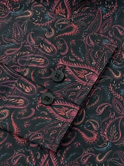 Brook Taverner Red Ornate Paisley Print Cotton Shirt - Image 5 of 5