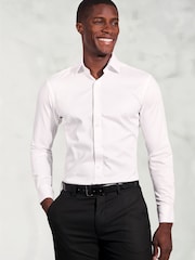 Brook Taverner White Royal Oxford Single Cuff Cotton Shirt - Image 1 of 5