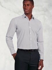 Brook Taverner Blue Geometric Print Cotton Shirt - Image 1 of 5