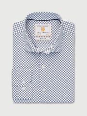 Brook Taverner Blue Geometric Print Cotton Shirt - Image 3 of 5