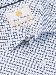 Brook Taverner Blue Geometric Print Cotton Shirt - Image 4 of 5