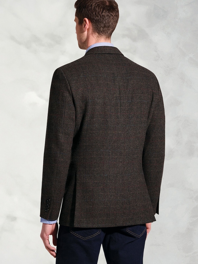 Brook Taverner Brown Herringbone Check Jacket - Image 2 of 5 Brook Taverner Brown Herringbone Check Jacket - Image 2 of 5
