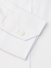 Brook Taverner White Tailored Fit Royal Oxford Single Cuff Cotton Shirt - Image 5 of 5