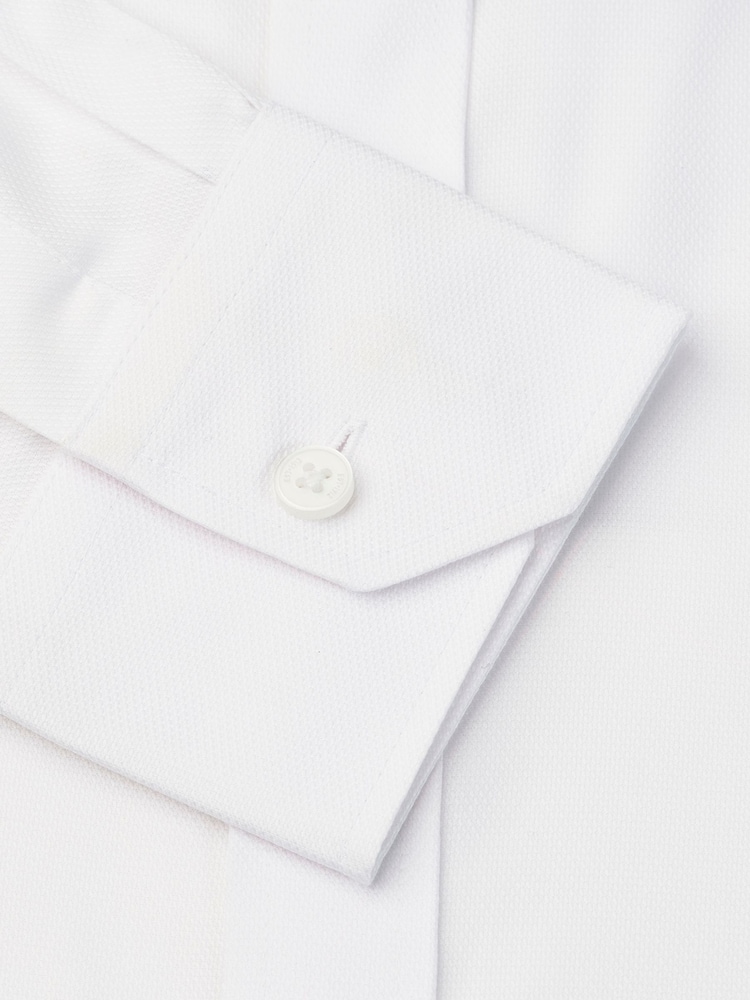 Brook Taverner White Tailored Fit Royal Oxford Single Cuff Cotton Shirt - Image 5 of 5 Brook Taverner White Tailored Fit Royal Oxford Single Cuff Cotton Shirt - Image 5 of 5
