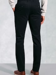 Brook Taverner Blue Italian Fine Twill Stretch Cotton Chinos - Image 2 of 4