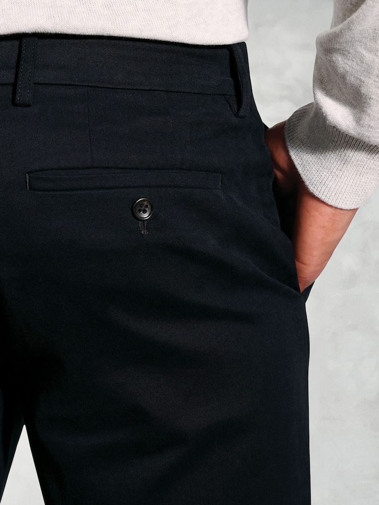 Brook Taverner Blue Italian Fine Twill Stretch Cotton Chinos - Image 4 of 4 Brook Taverner Blue Italian Fine Twill Stretch Cotton Chinos - Image 4 of 4