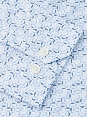 Brook Taverner Blue Hexagon Geometric Print Cotton Shirt - Image 5 of 5