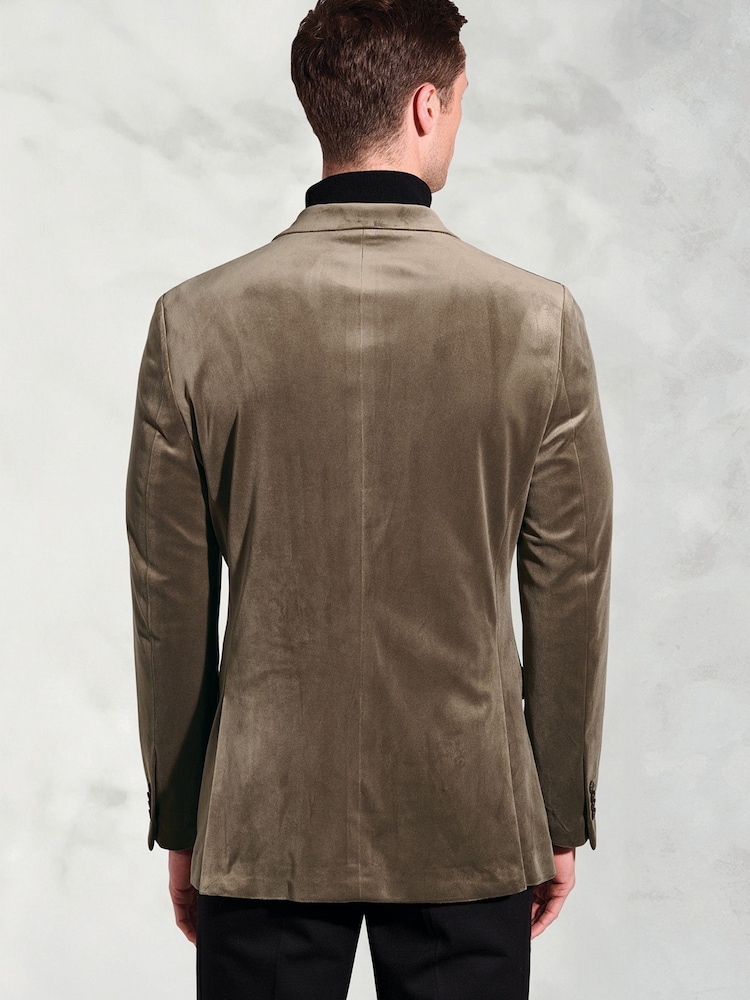 Brook Taverner Brown Velvet Double Breasted Jacket - Image 2 of 4