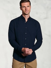 Brook Taverner Blue Needlecord Cotton Shirt - Image 1 of 5
