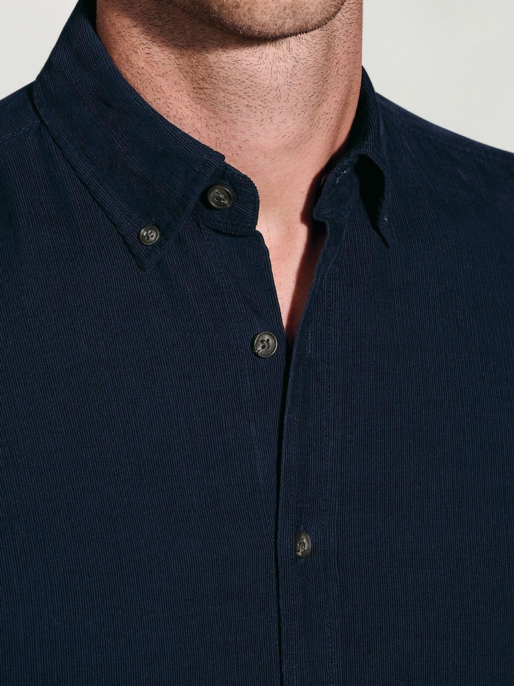Brook Taverner Blue Needlecord Cotton Shirt - Image 2 of 5