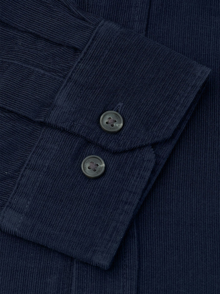Brook Taverner Blue Needlecord Cotton Shirt - Image 5 of 5