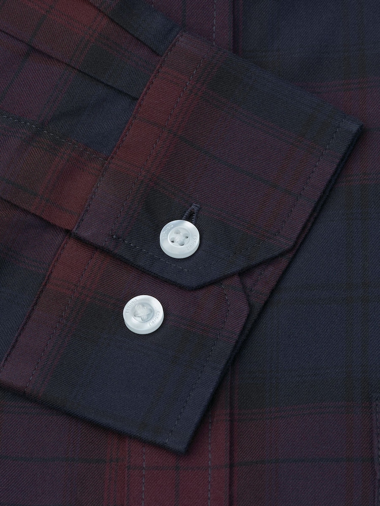 Brook Taverner Red Tartan Cotton Shirt - Image 5 of 5