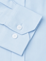 Brook Taverner Blue Tailored Fit Royal Oxford Single Cuff Cotton Shirt - Image 2 of 3