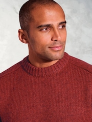 Brook Taverner Red Chunky Lambswool Crew Neck Jumper - Image 2 of 3