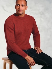Brook Taverner Red Chunky Lambswool Crew Neck Jumper - Image 3 of 3
