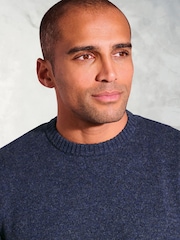 Brook Taverner Blue Lambswool Crew Neck Jumper - Image 2 of 3