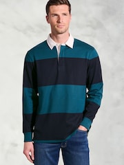 Brook Taverner Blue Stripe Cotton Rugby Shirt - Image 1 of 3