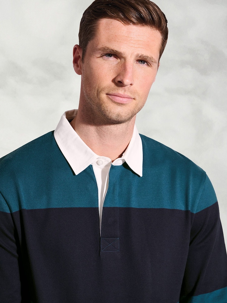 Brook Taverner Blue Stripe Cotton Rugby Shirt - Image 2 of 3
