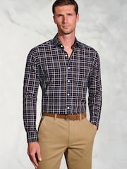 Brook Taverner Blue Large Tattersall Check Cotton Shirt - Image 1 of 5