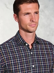 Brook Taverner Blue Large Tattersall Check Cotton Shirt - Image 2 of 5