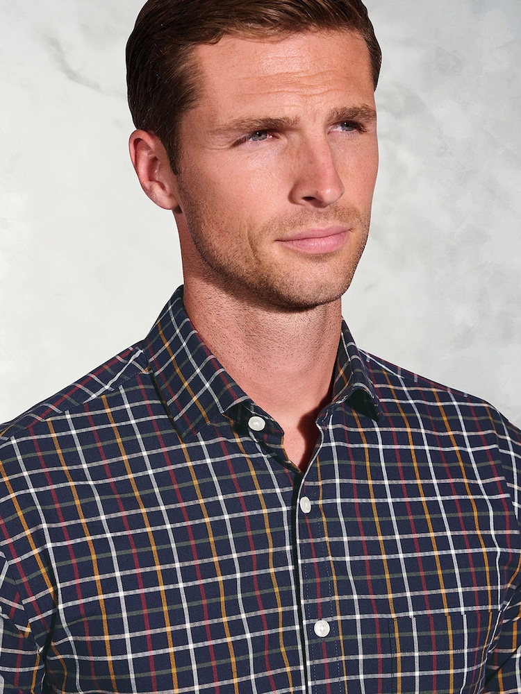 Brook Taverner Blue Large Tattersall Check Cotton Shirt - Image 2 of 5 Brook Taverner Blue Large Tattersall Check Cotton Shirt - Image 2 of 5