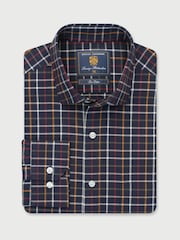 Brook Taverner Blue Large Tattersall Check Cotton Shirt - Image 3 of 5