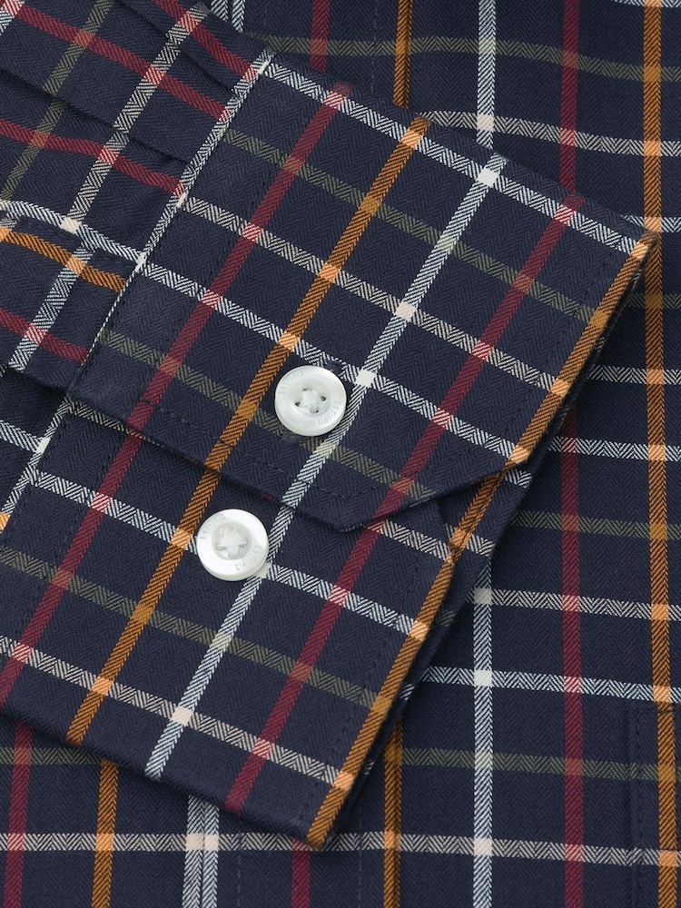Brook Taverner Blue Large Tattersall Check Cotton Shirt - Image 5 of 5 Brook Taverner Blue Large Tattersall Check Cotton Shirt - Image 5 of 5
