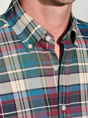Brook Taverner Green Madras Check Oxford Cotton Shirt - Image 3 of 6