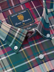 Brook Taverner Green Madras Check Oxford Cotton Shirt - Image 5 of 6