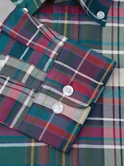 Brook Taverner Green Madras Check Oxford Cotton Shirt - Image 6 of 6