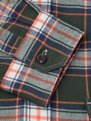Brook Taverner Green Herringbone Check Brushed Cotton Shirt - Image 6 of 6