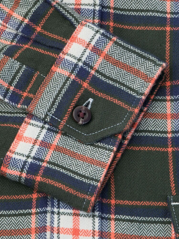 Brook Taverner Green Herringbone Check Brushed Cotton Shirt - Image 6 of 6 Brook Taverner Green Herringbone Check Brushed Cotton Shirt - Image 6 of 6