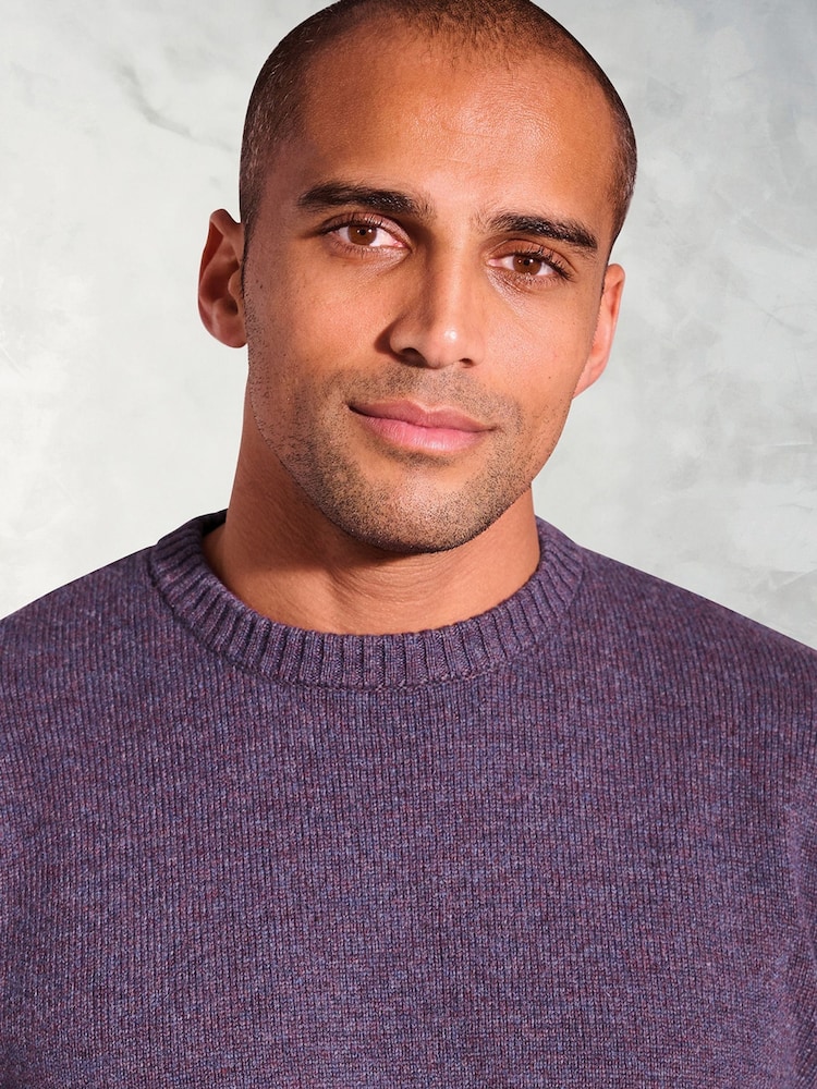Brook Taverner Purple Lambswool Crew Neck Jumper - Image 2 of 3