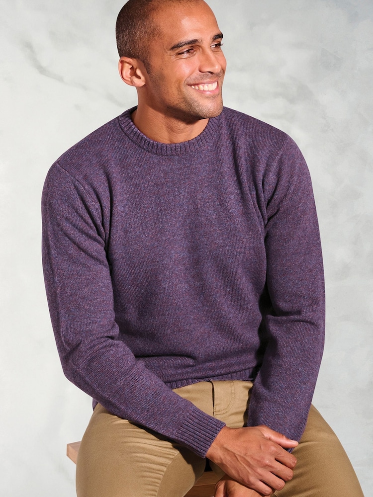 Brook Taverner Purple Lambswool Crew Neck Jumper - Image 3 of 3