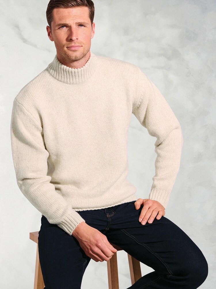 Brook Taverner Natural Lambswool Turtle Neck Jumper - Image 3 of 3
