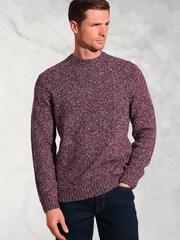 Brook Taverner Red Twist Knit Crew Neck Jumper - Image 1 of 3