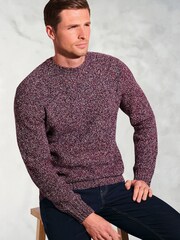 Brook Taverner Red Twist Knit Crew Neck Jumper - Image 2 of 3