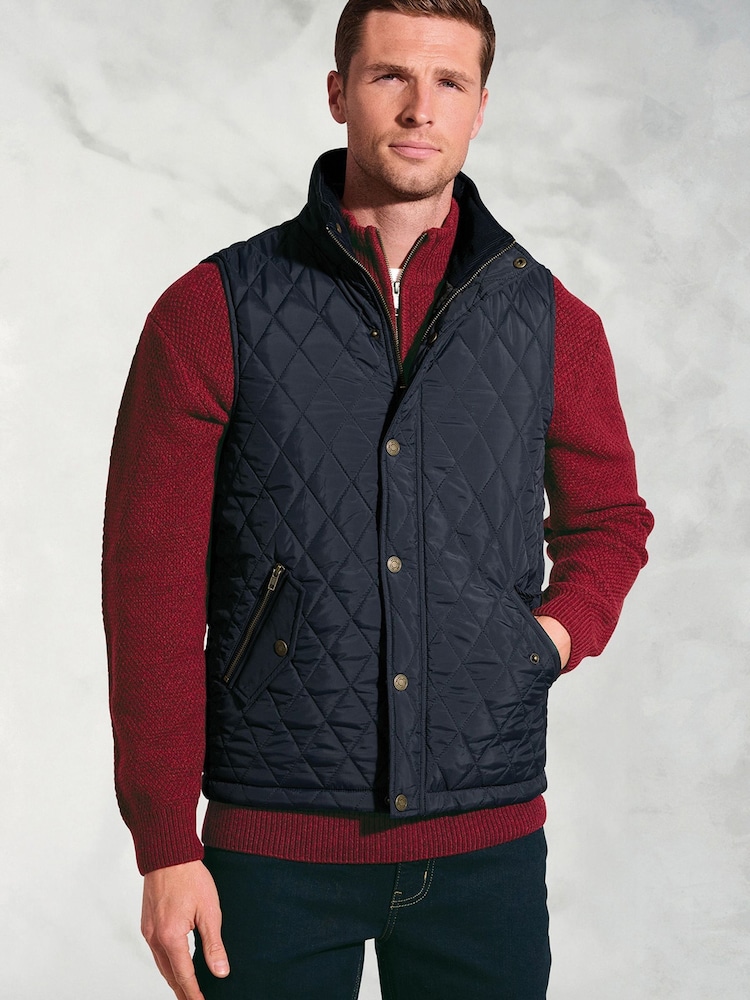 Brook Taverner Blue Quilted Water Repellent Gilet - Image 1 of 4 Brook Taverner Blue Quilted Water Repellent Gilet - Image 1 of 4