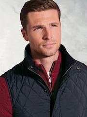 Brook Taverner Blue Quilted Water Repellent Gilet - Image 2 of 4