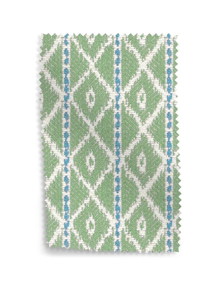 Nina Campbell Leaf Green Arden Ikat Upholstery Swatch - Image 1 of 1