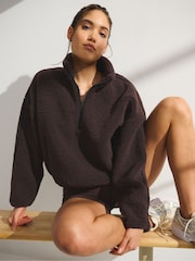 YPB Abercrombie & Fitch Brown Half Zip Fleece - Image 1 of 7