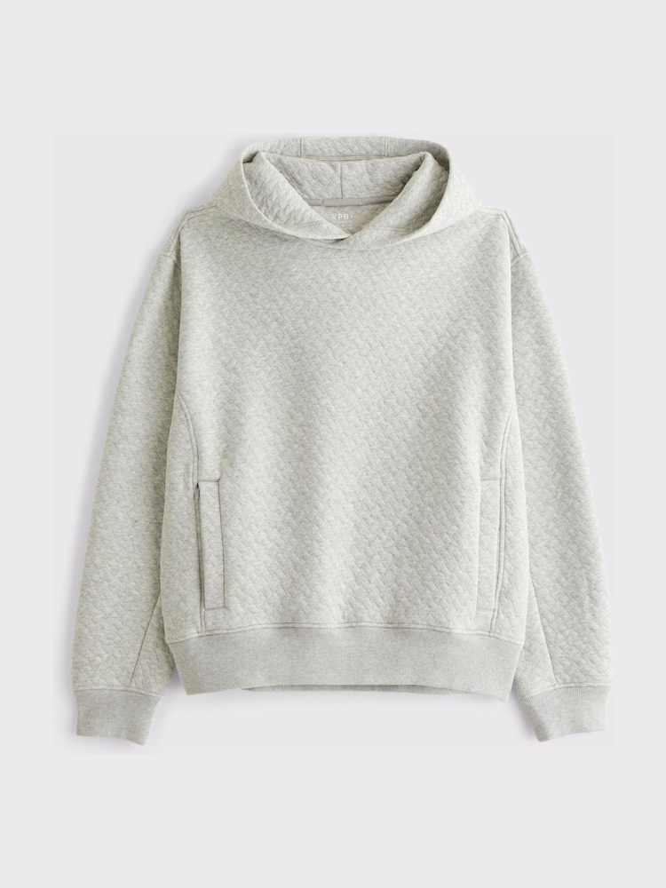 YPB Abercrombie & Fitch Grey YPB Textured Popover Hoodie - Image 1 of 2