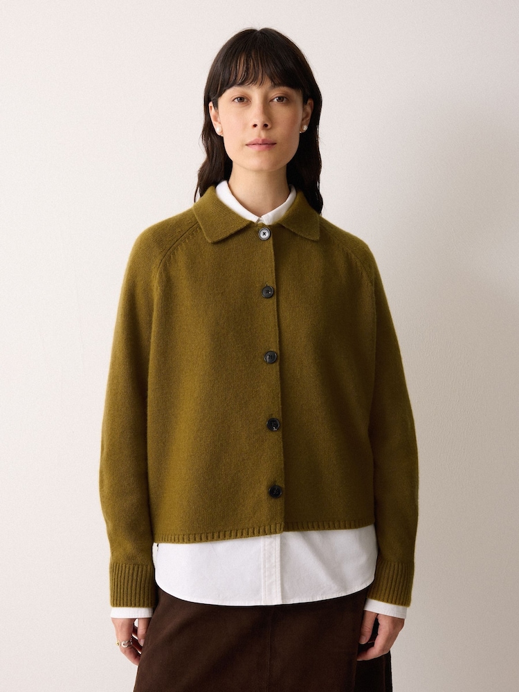 Jigsaw Green Wool Blend Collar Poncho - Image 1 of 6 Jigsaw Green Wool Blend Collar Poncho - Image 1 of 6