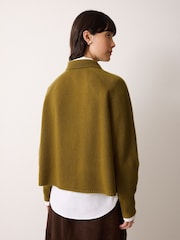 Jigsaw Green Wool Blend Collar Poncho - Image 2 of 6
